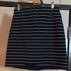 LOFT Navy and White Striped Skirt